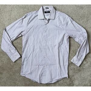 Jones New York Signature Stretch Men's M 34/30 Button Up Shirt Neck 15”-15.5”